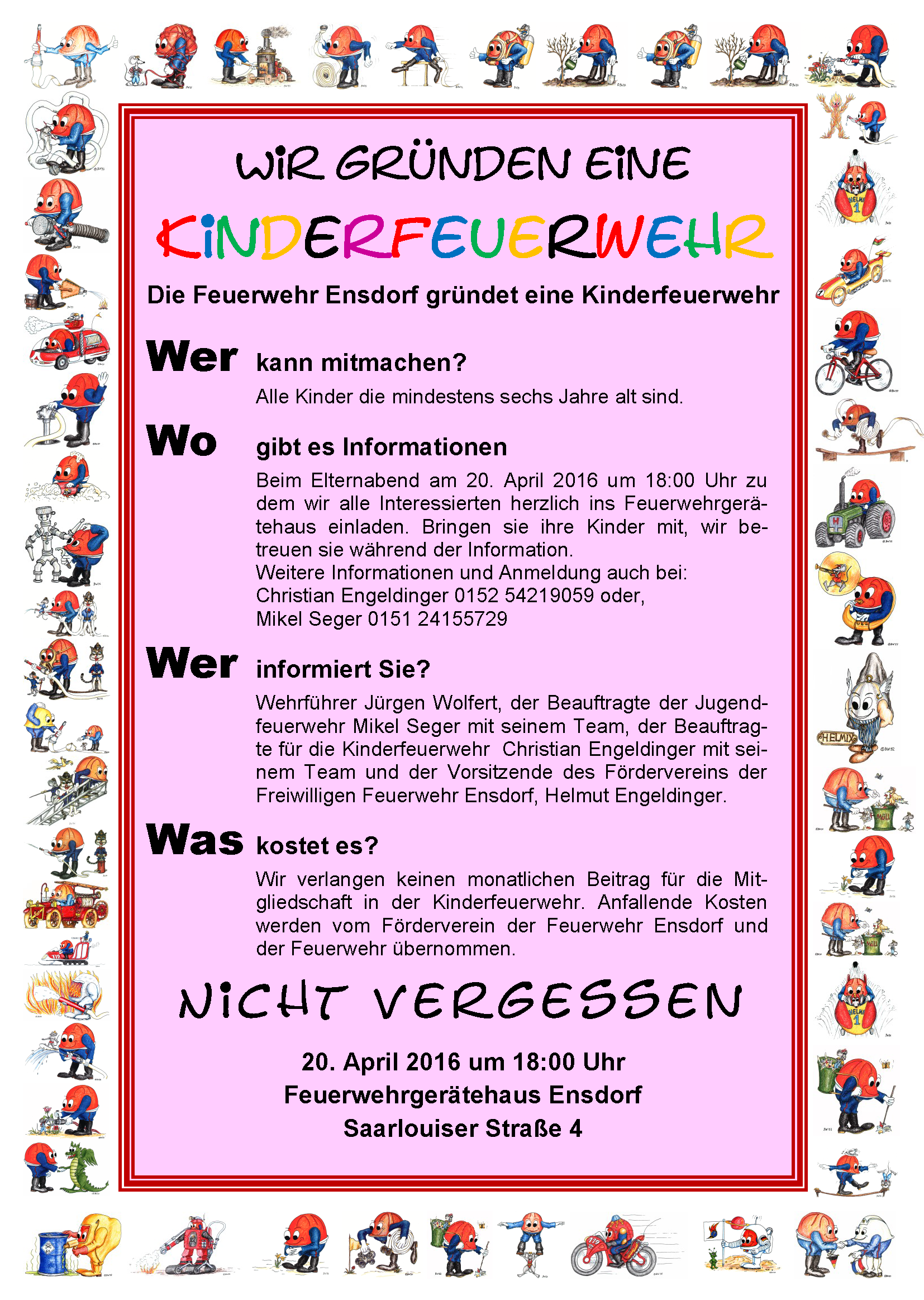 Kinderfeuerwehr Anzeige